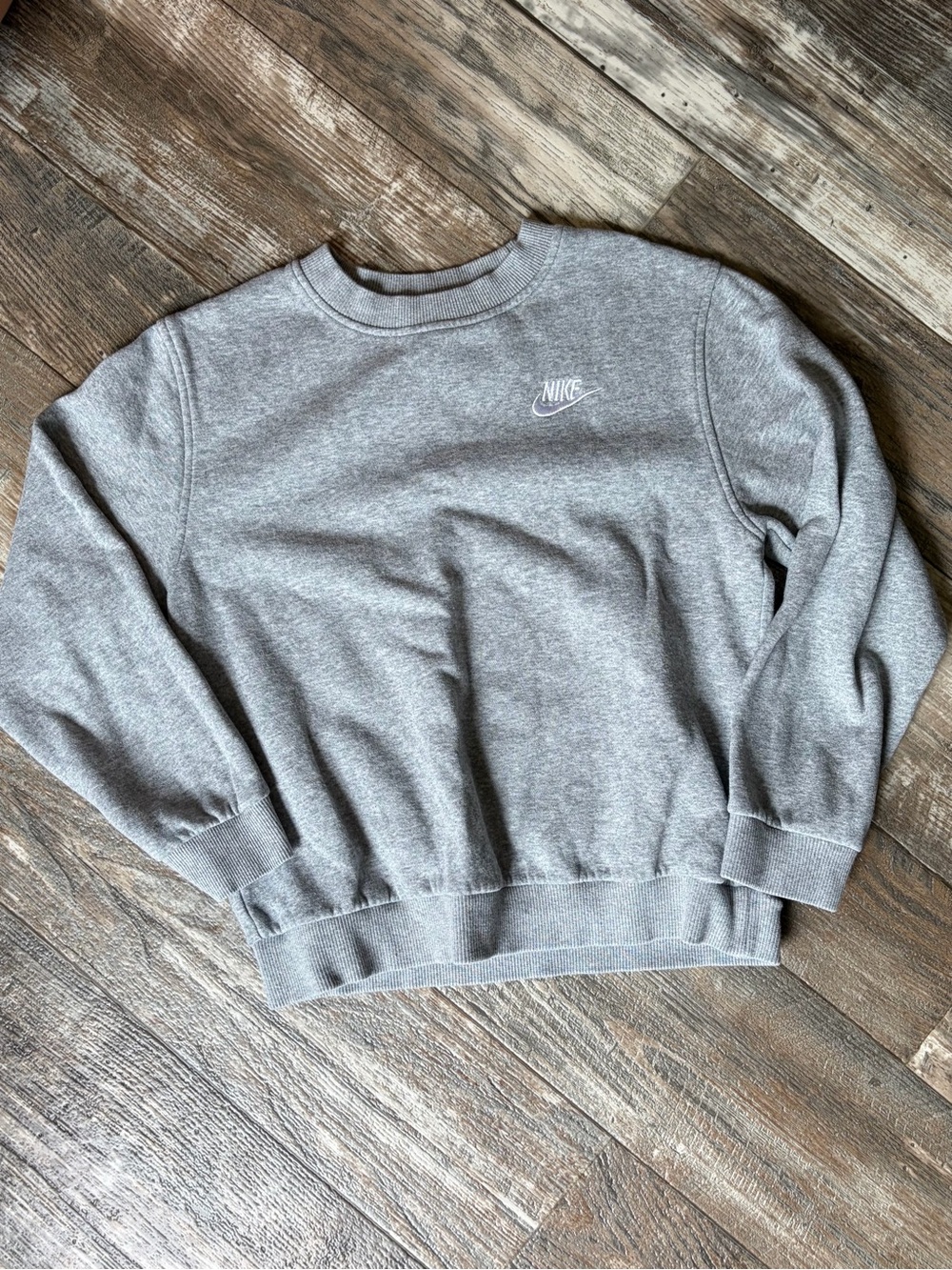 Nike Gray Crewneck Sweatshirt with Small Logo